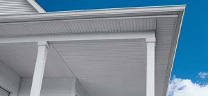 white soffit and fascia on a porch